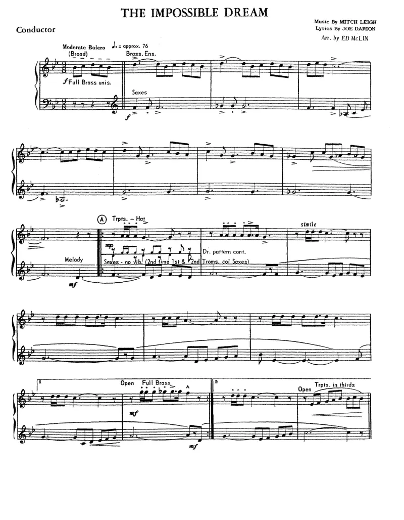 The Impossible Dream (Ed McClin) score preview