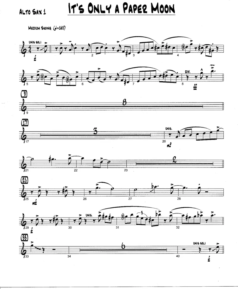 It's Only A Paper Moon score preview
