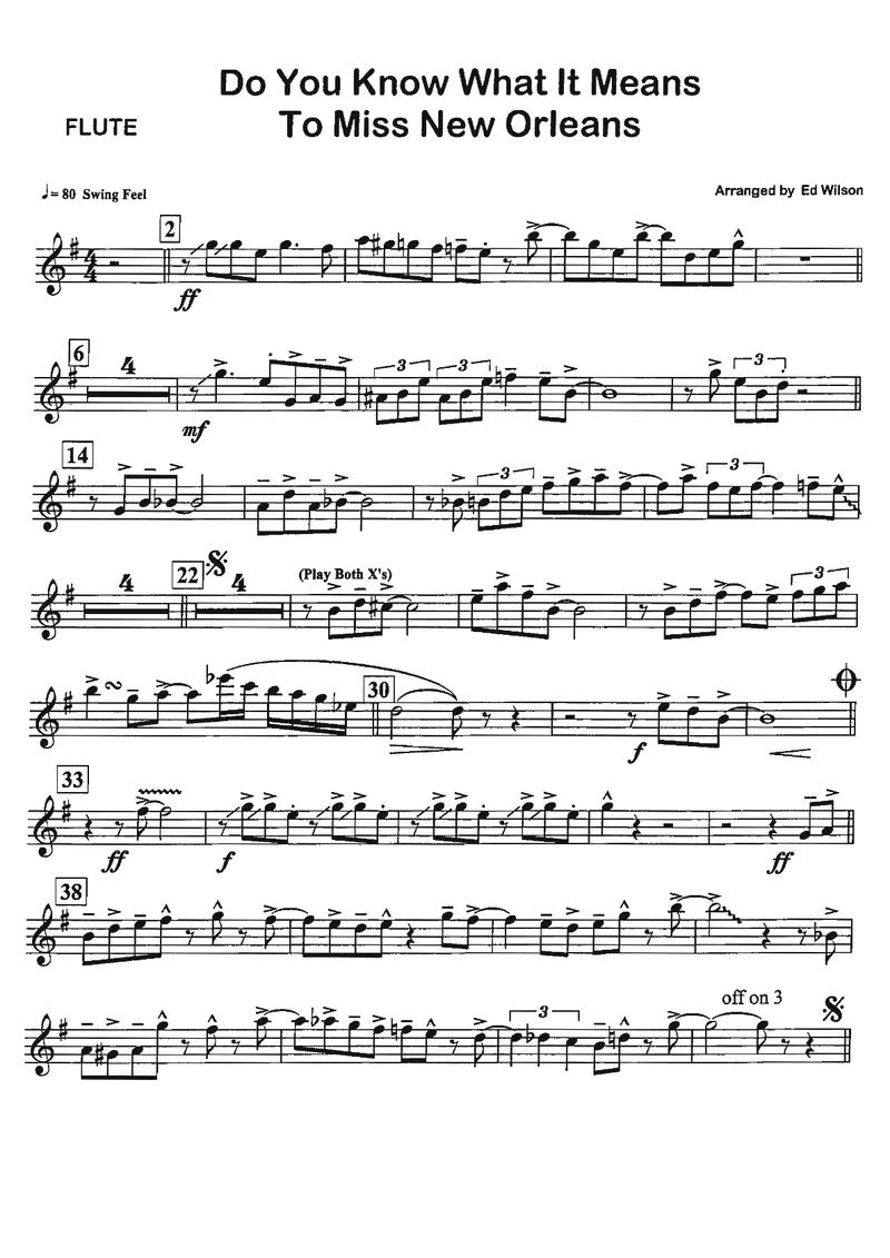 Do You Know What It Means To Miss New Orleans score preview