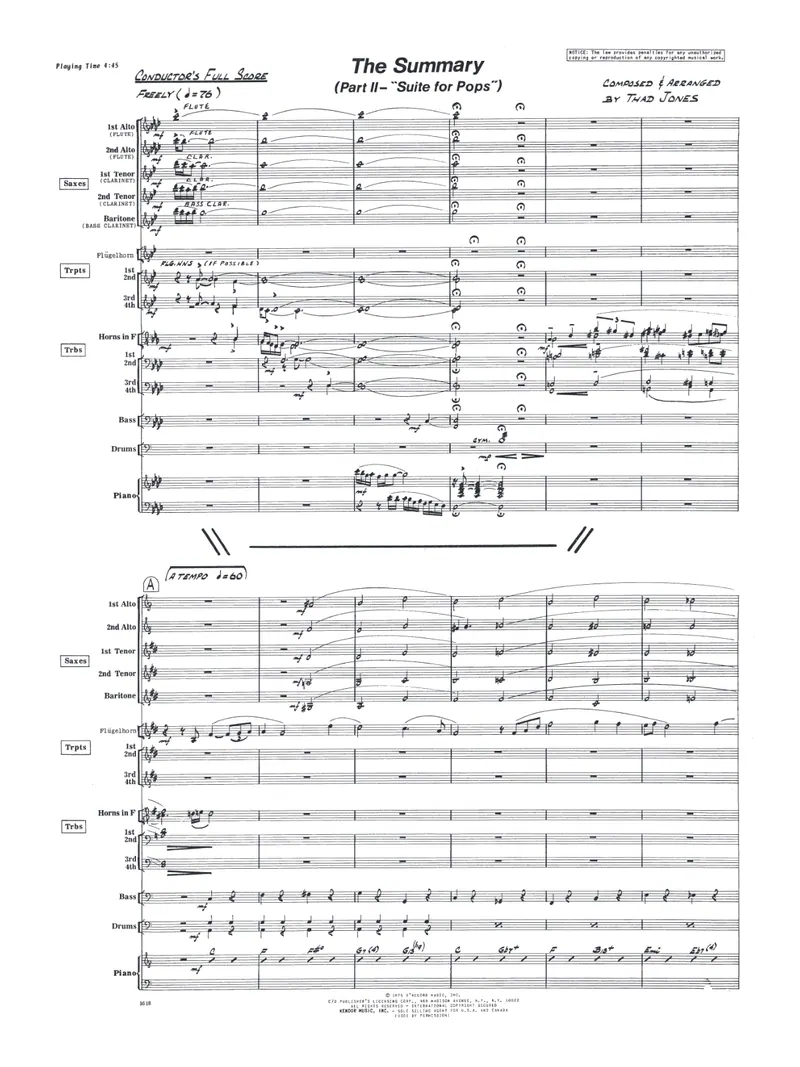 The Summary (Thad Jones) score preview