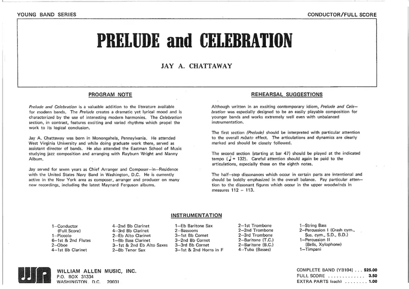Prelude And Celebration score preview