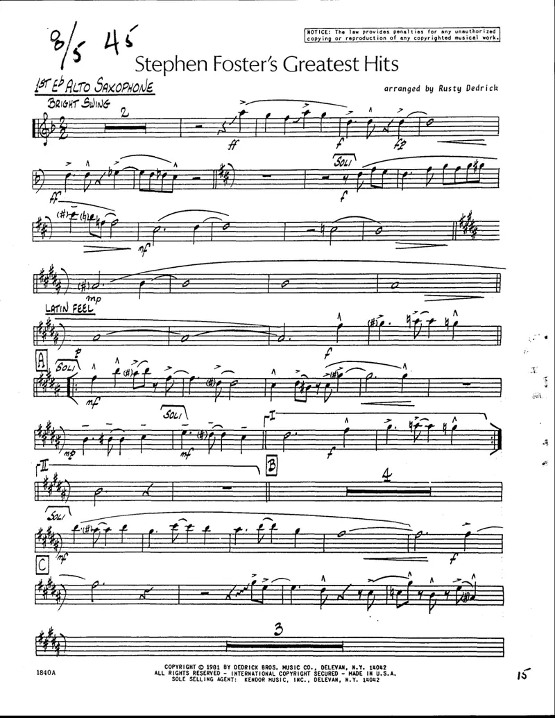 Stephen Foster's Greatest Hits score preview
