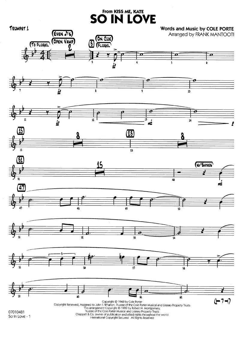 So In Love score preview