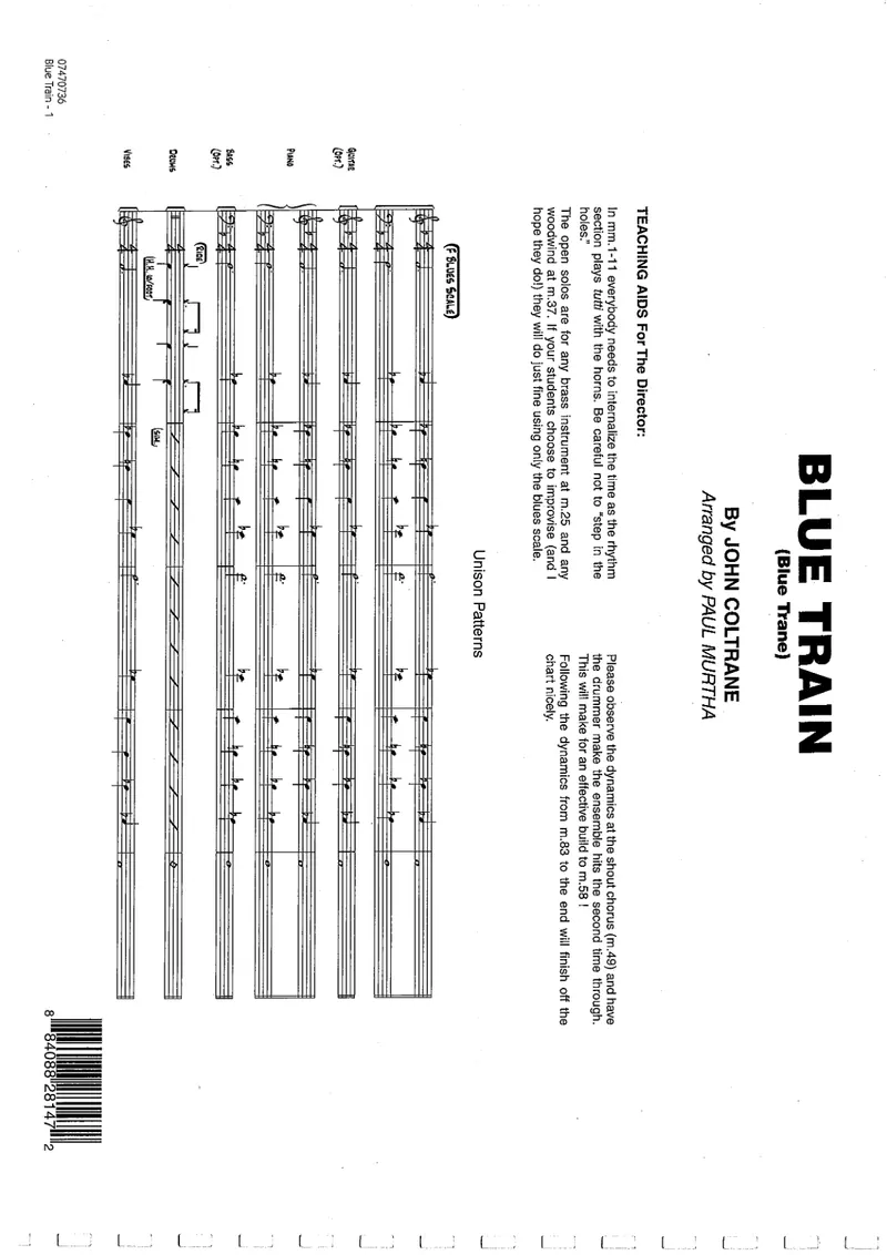 Blue Train score preview