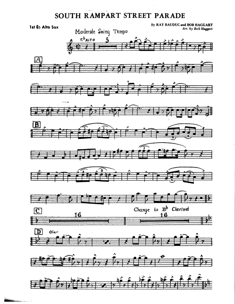 South Rampart Street Parade score preview
