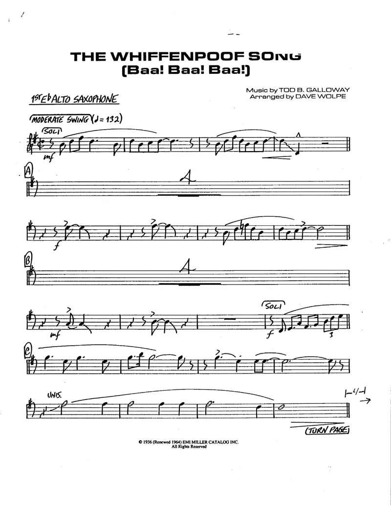The Whiffenpoof Song score preview