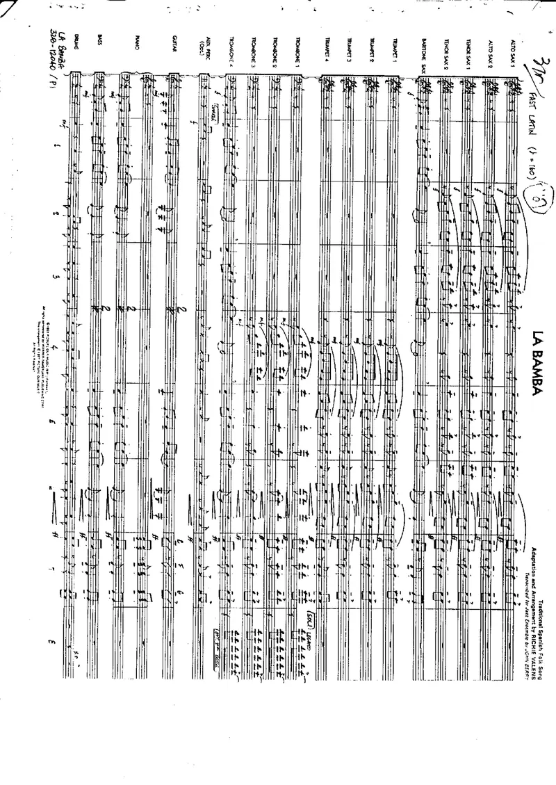La Bamba score preview