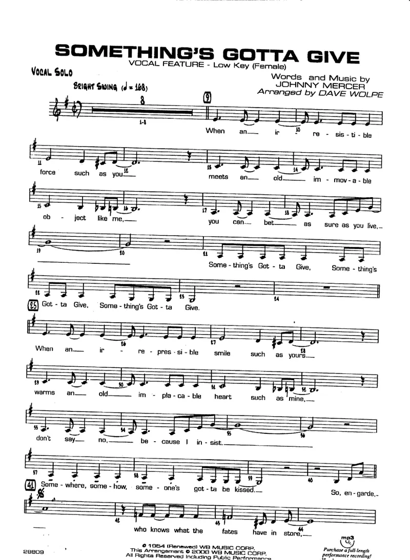 Something's Gotta Give score preview