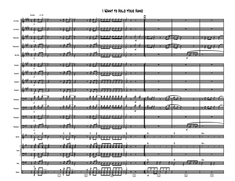 I Want To Hold Your Hand score preview