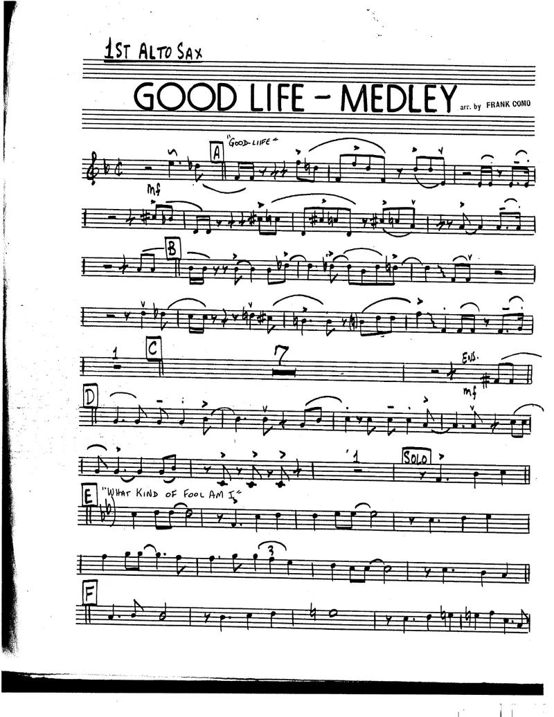 Good Life Medley score preview