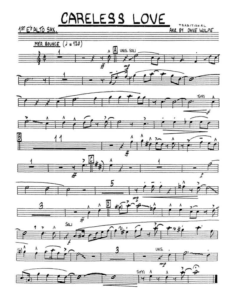 Careless Love score preview