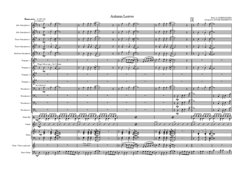Autumn Leaves score preview