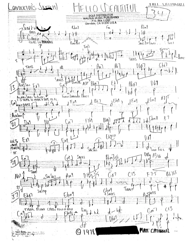 Hello Beautiful score preview