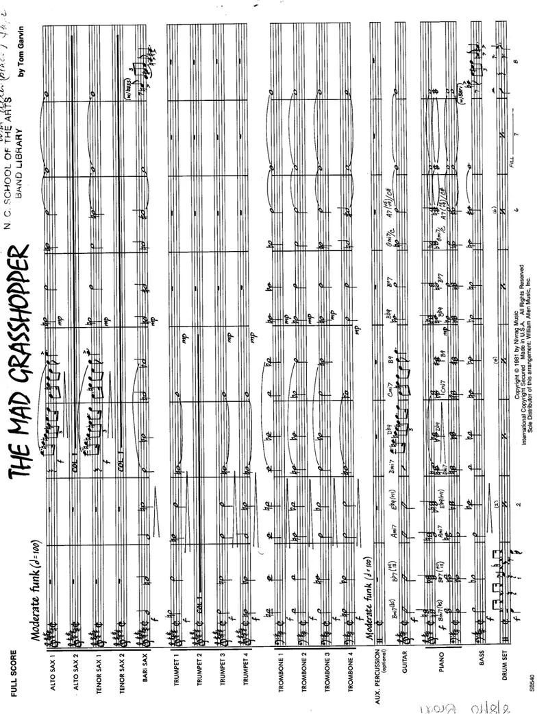 The Mad Grasshopper score preview