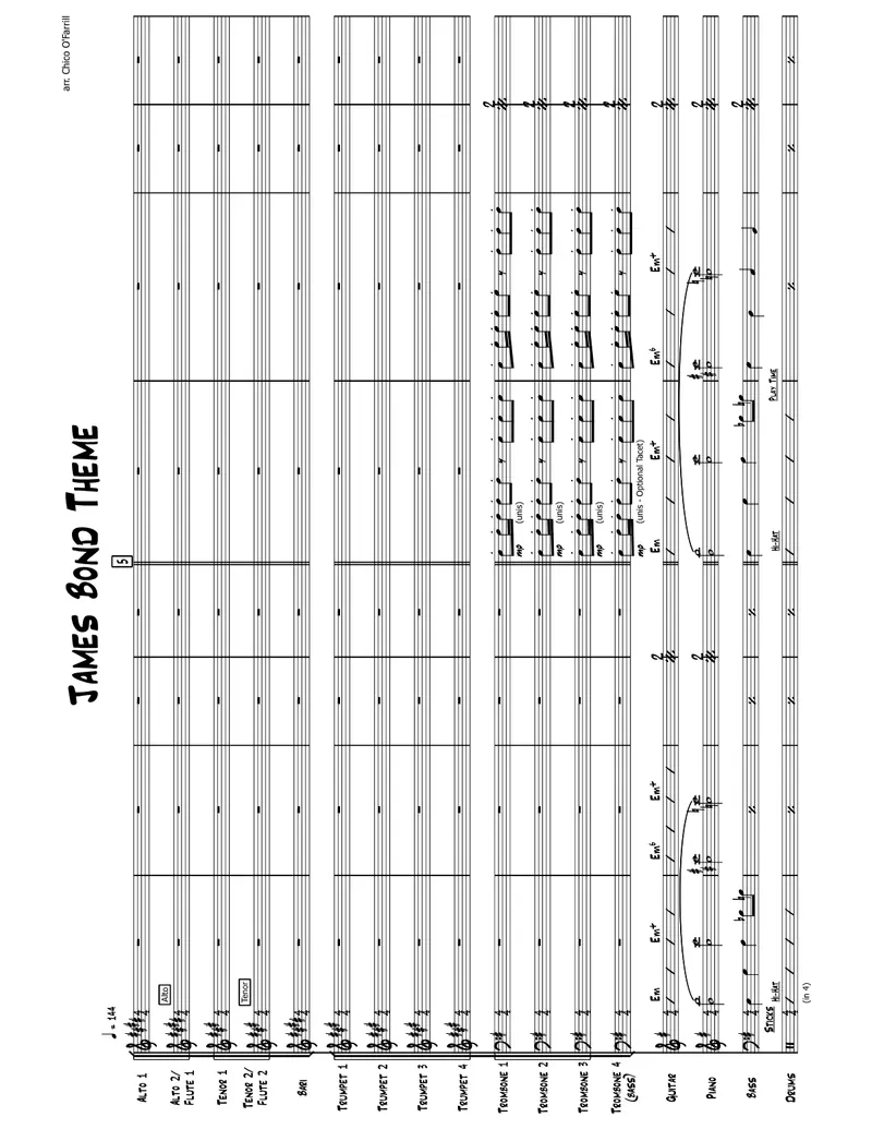 James Bond Theme score preview
