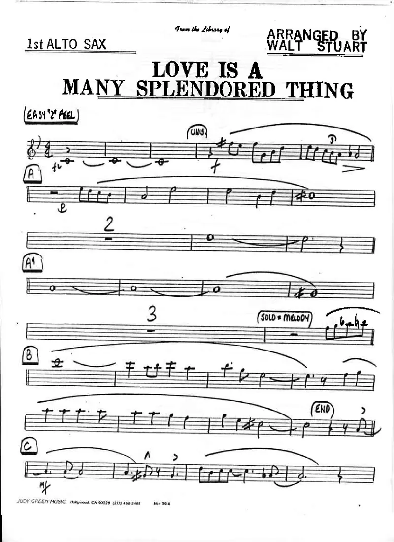 Love Is A Many Splendored Thing score preview