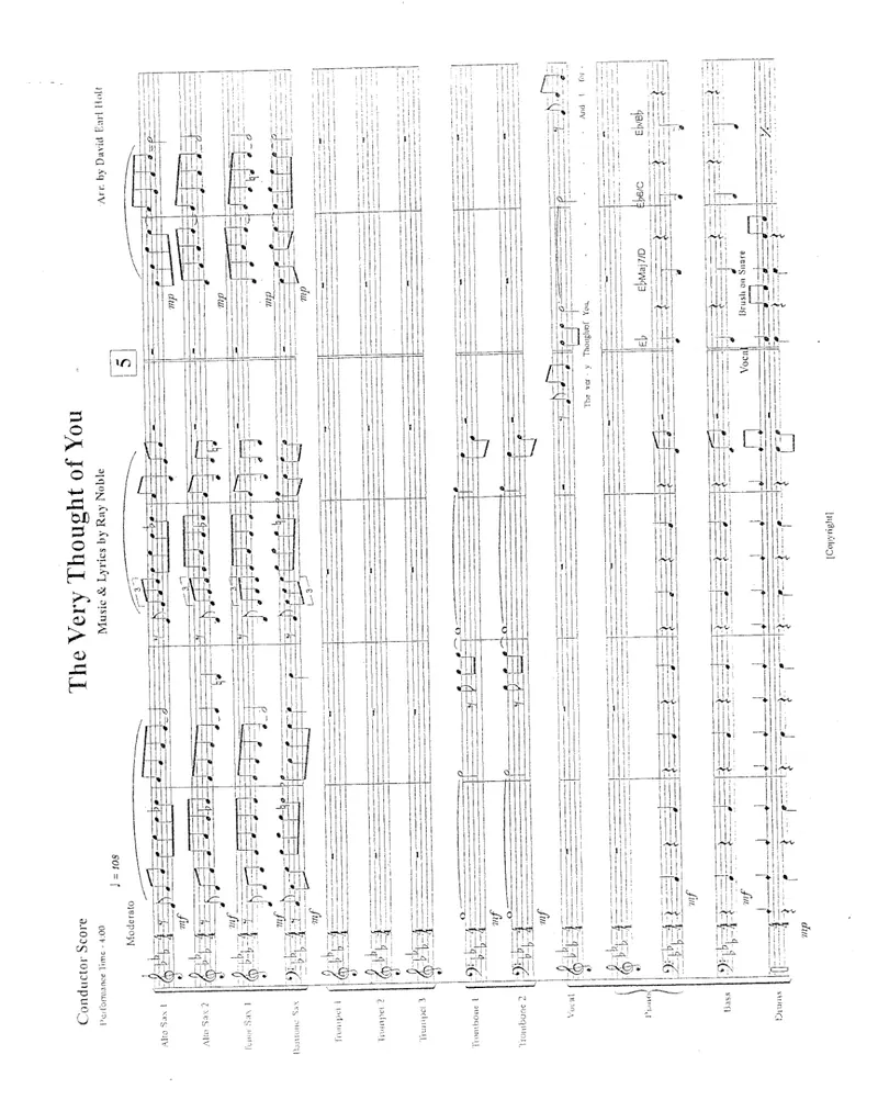 The Very Thought Of You score preview