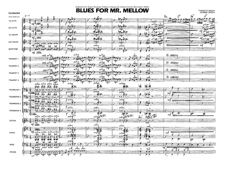 Blues For Mr.Mellow score preview