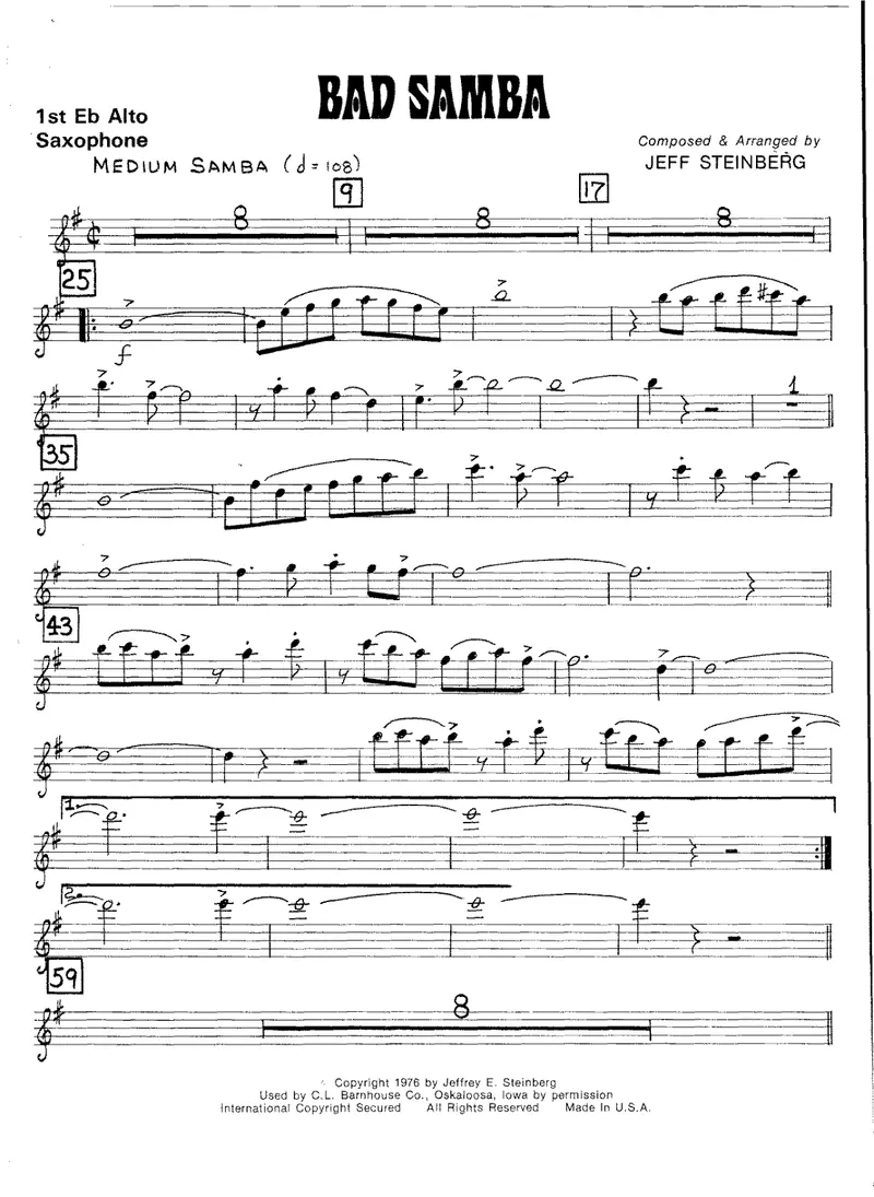 Bad Samba score preview
