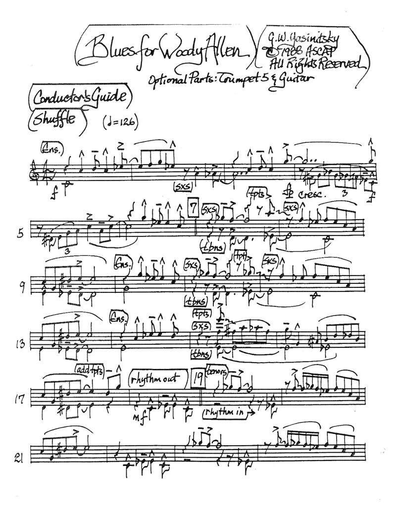 Blues For Woody Allen score preview