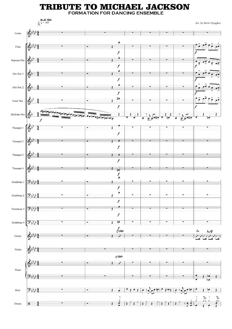 Tribute To Michael Jackson score preview