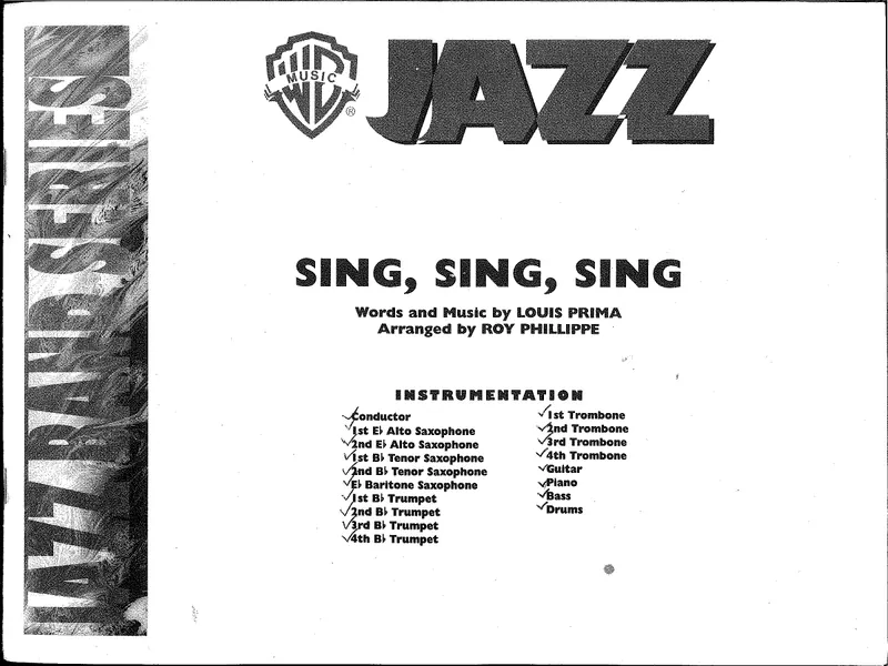 Sing Sing Sing score preview
