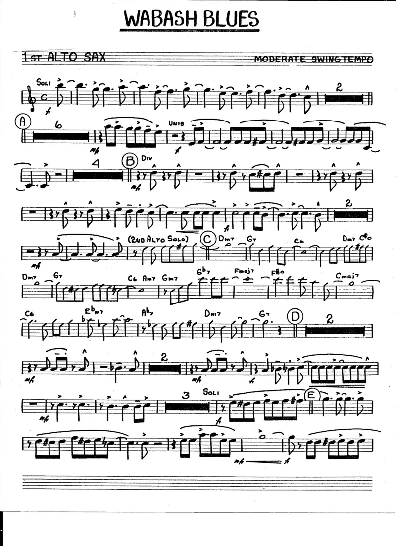 Wabash Blues score preview