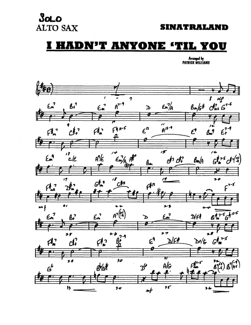 I Hadn't Anyone Til You score preview