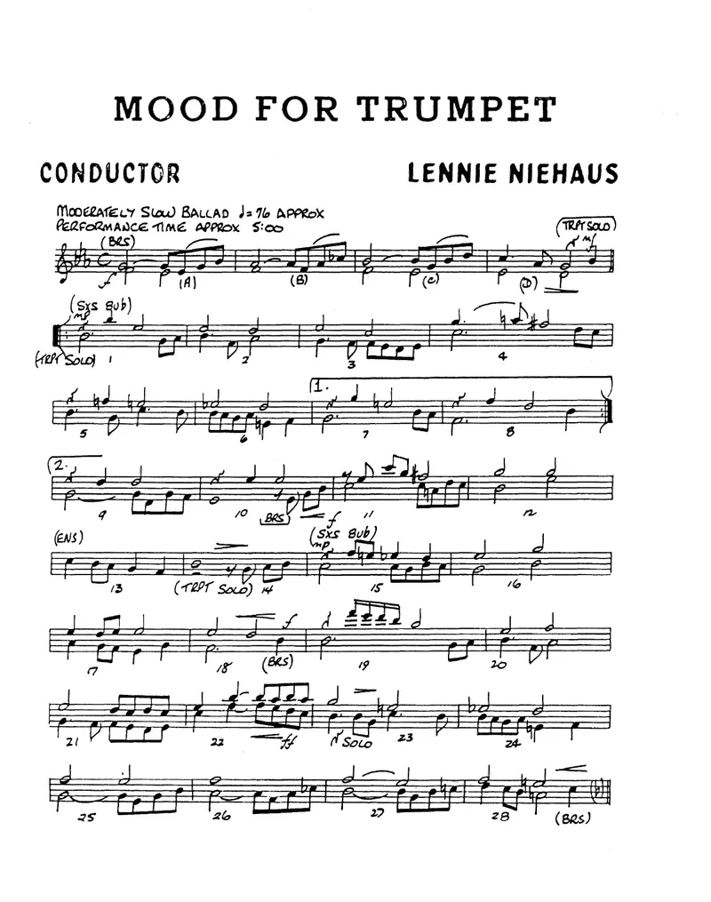Mood For Trumpet score preview