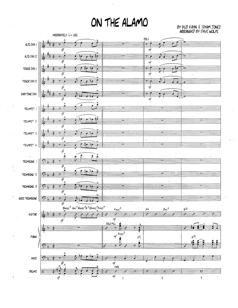 On The Alamo score preview