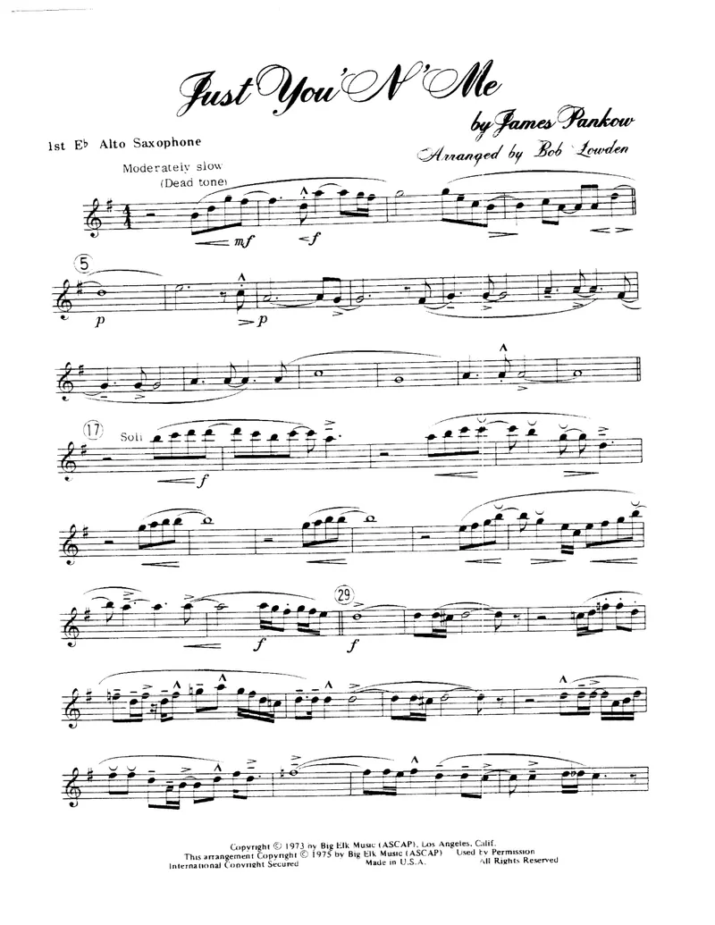 Just You 'N' Me score preview