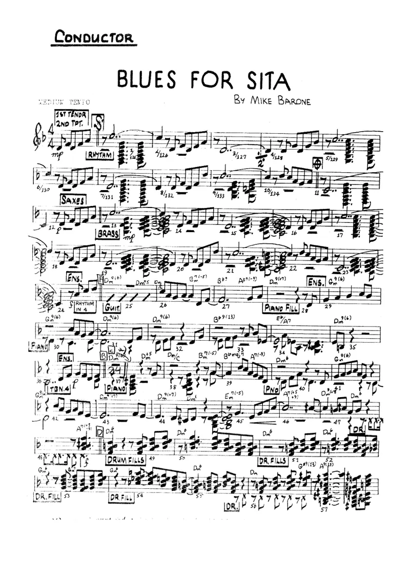Blues For Sita score preview