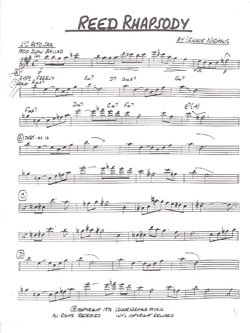 Reed Rhapsody score preview