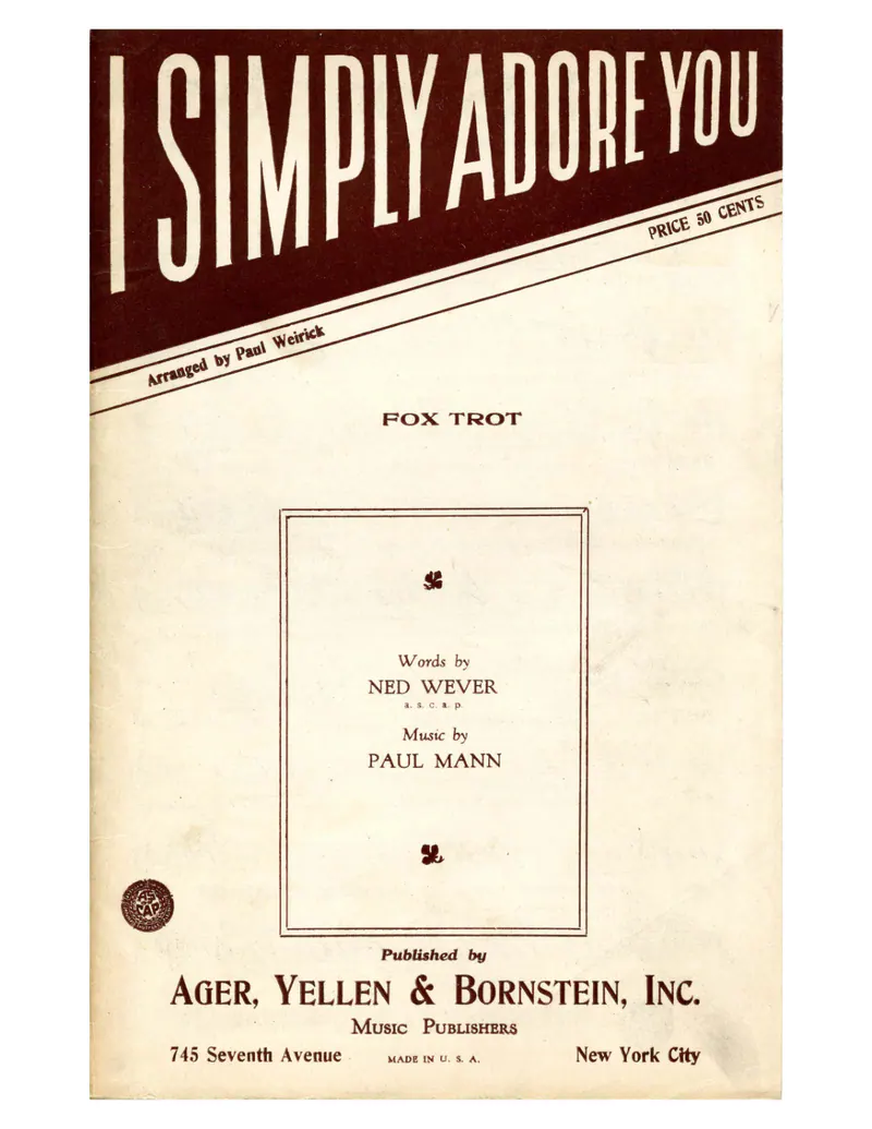 I Simply Adore You score preview
