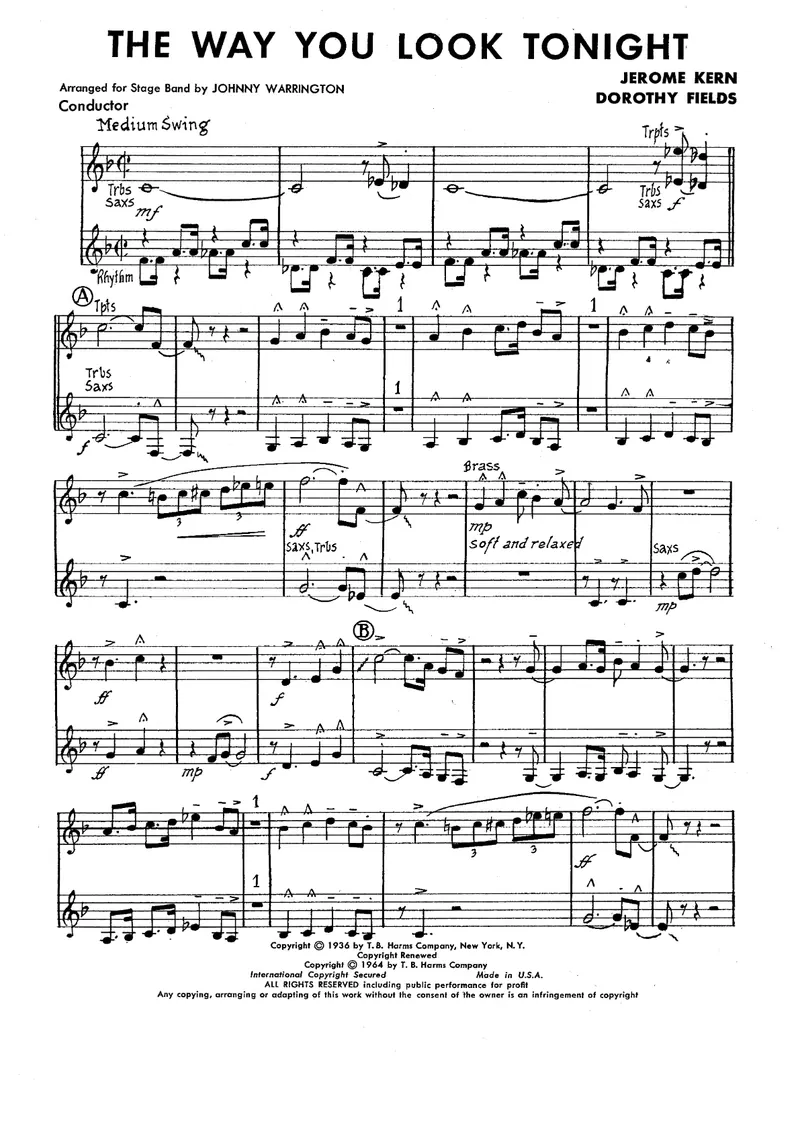 The Way You Look Tonight score preview