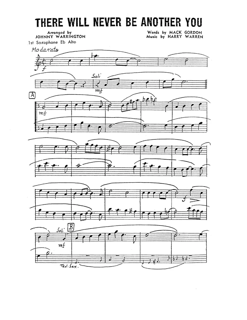 There Will Never Be Another You score preview