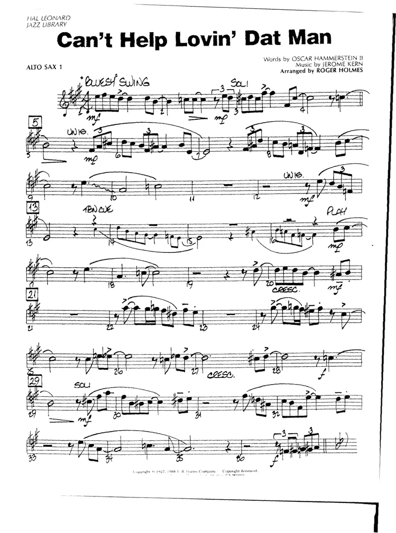 Can' t Help Lovin' Dat Man score preview