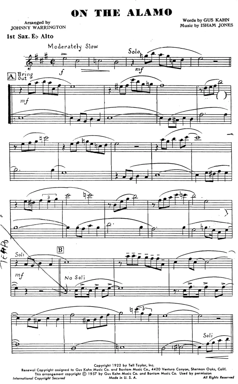 On The Alamo score preview