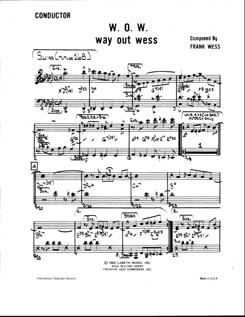 W.O.W. (Way Out Wess) score preview