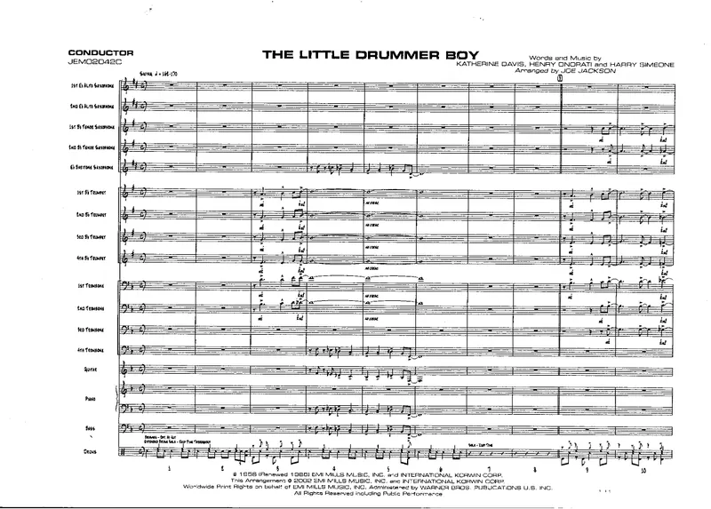 The Little Drummer Boy score preview
