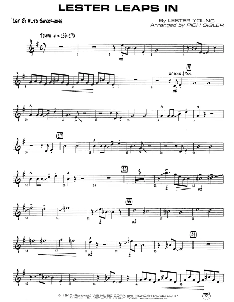 Lester Leaps In score preview