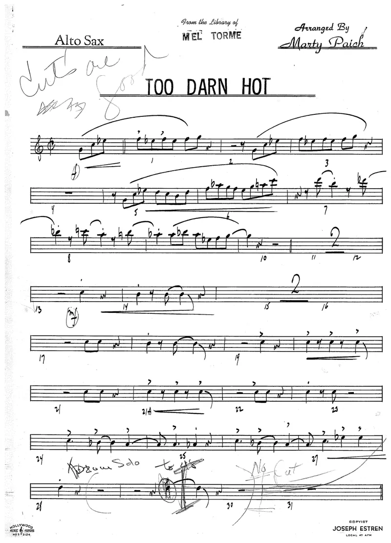 Too Darn Hot score preview