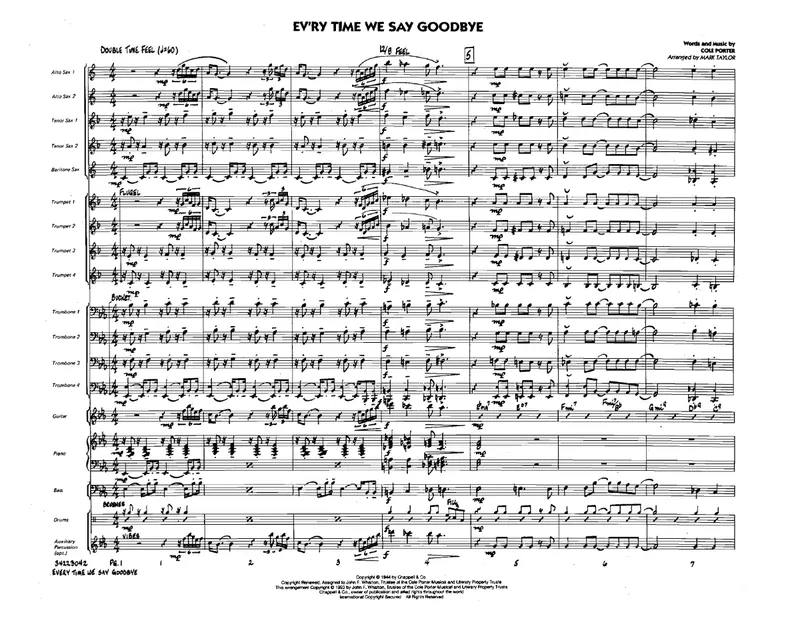 Ev'ry Time We Say Goodbye score preview