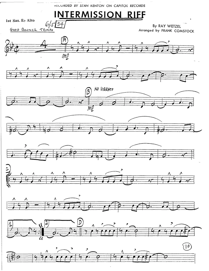 Intermission Riff score preview