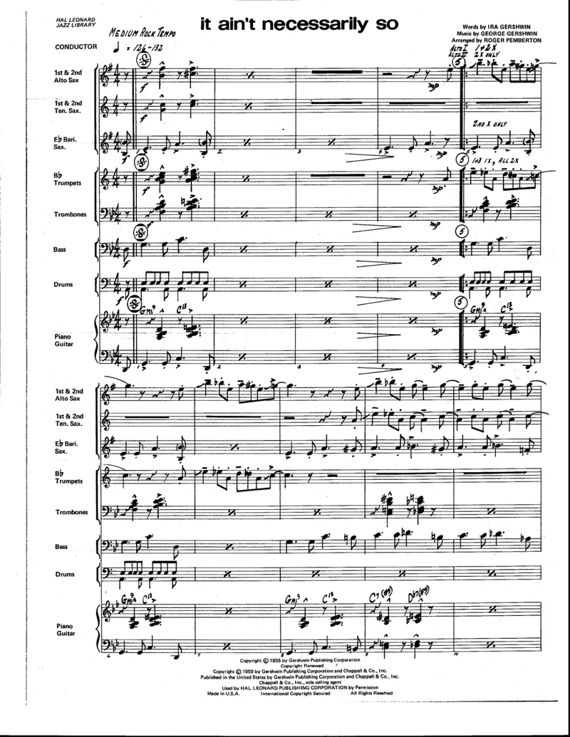 It Ain't Necessarily So score preview