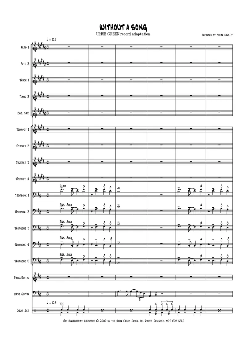 Without A Song score preview