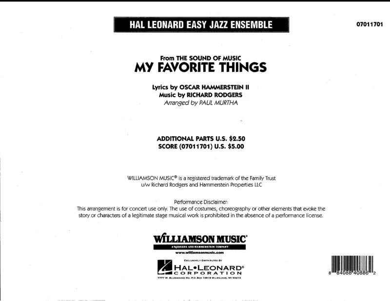 My Favorite Things score preview