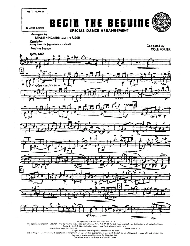 Begin The Beguine score preview