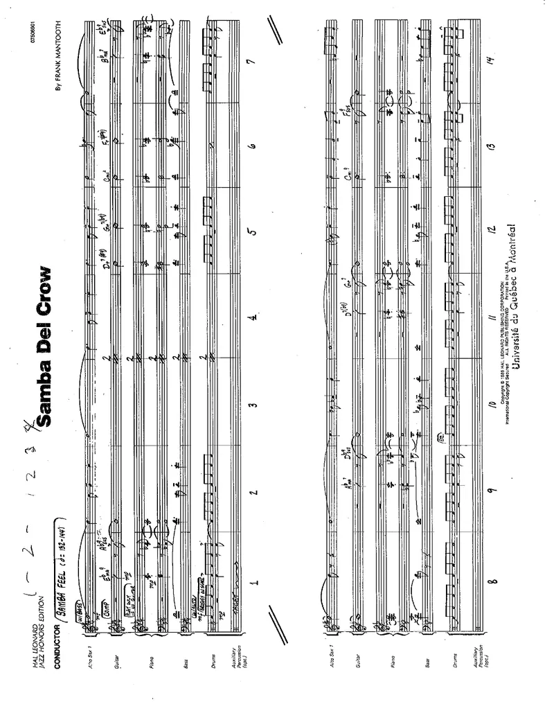 Samba Del Crow score preview