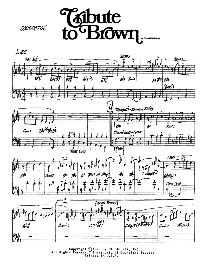 Tribute To Brown score preview